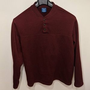 Vtg Puritan Sweater XL Red Collar Long Sleeve